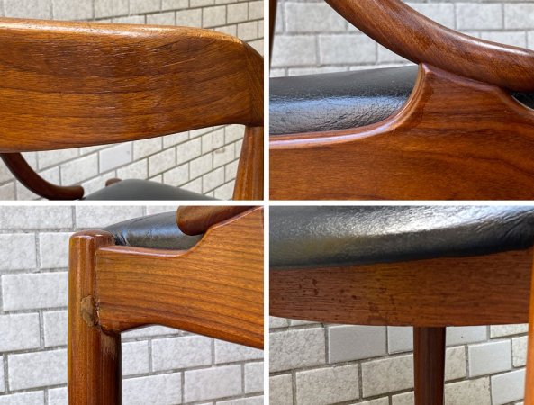 ウルドゥム モーベルファブリック Uldum Mobelfabrik チーク材 ダイニングチェア ヨハネス・アンダーセン Johannes Andersen デンマーク ビンテージ 60's ■