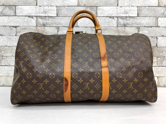 ルイヴィトン LOUIS VUITTON キーポル55 Keepall モノグラム ボストンバッグ VI0913 ブラウン 鍵欠品　made in France ●