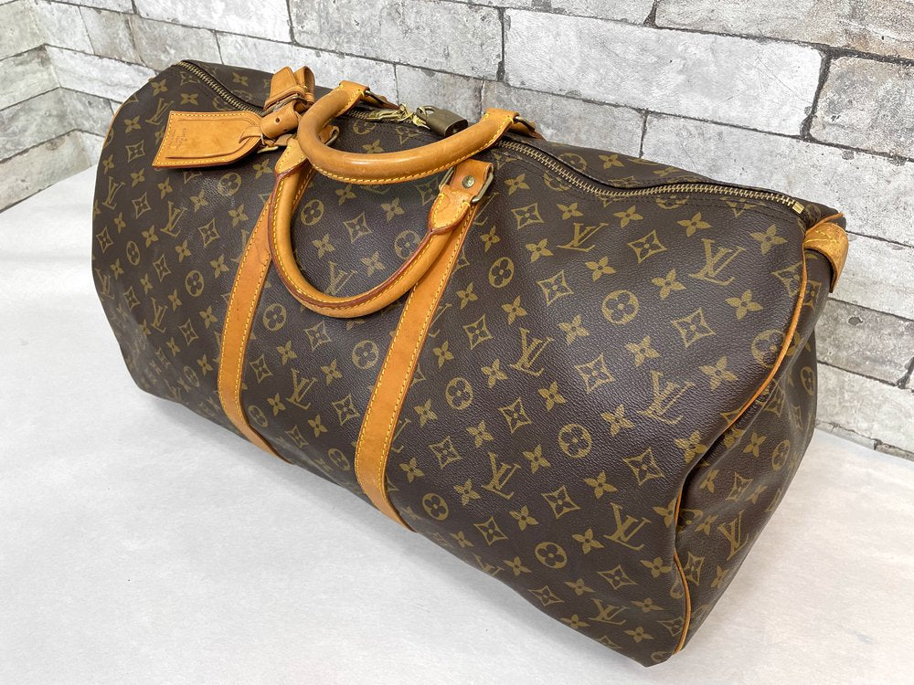 ルイヴィトン LOUIS VUITTON キーポル55 Keepall モノグラム ボストンバッグ VI0913 ブラウン 鍵欠品　made in France ●