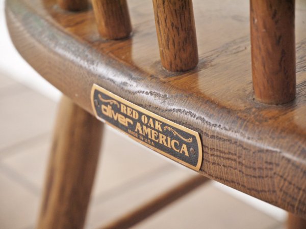 オリバーアメリカ oliver america スポークバック ウィンザーチェア レッドオーク無垢材 USA 米国家具 クラシカル B ◇