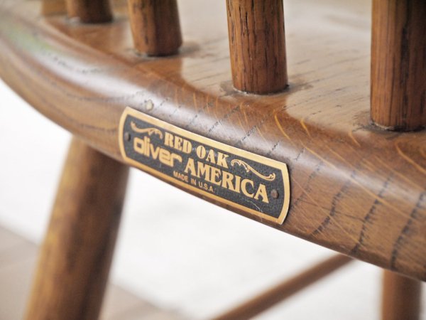 オリバーアメリカ oliver america スポークバック ウィンザーチェア レッドオーク無垢材 USA 米国家具 クラシカル A ◇