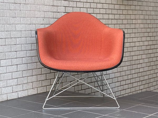 ハーマンミラー Herman Miller アームシェルチェア LAR 現行FRP製 アプホルスター キャッツクレイドル ラウンジベース オレンジ ブラック C&R イームズ ■