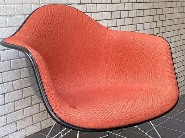 ハーマンミラー Herman Miller アームシェルチェア LAR 現行FRP製 アプホルスター キャッツクレイドル ラウンジベース オレンジ ブラック C&R イームズ ■