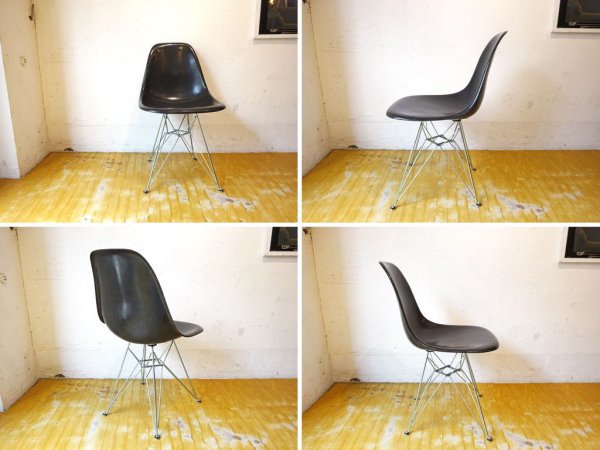 ハーマンミラー Herman Miller サイドシェルチェア 2ndビンテージ FRP製シェル ダークトーン 1stタイプ エッフェルベース C&R イームズ ★