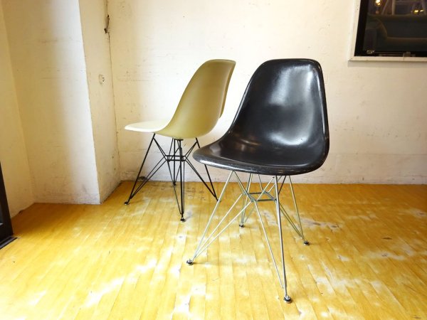 ハーマンミラー Herman Miller サイドシェルチェア 2ndビンテージ FRP製シェル ダークトーン 1stタイプ エッフェルベース C&R イームズ ★