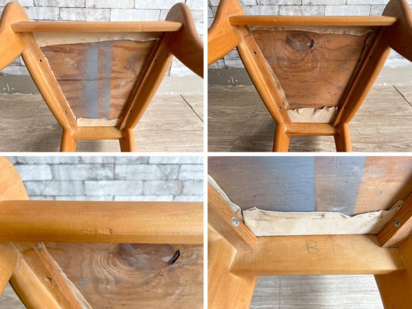 ハンドメイド 無垢材 ダイニングチェア アメリカ製 USA クラフト家具 作家作品 オーダーメイド 2脚セット ●