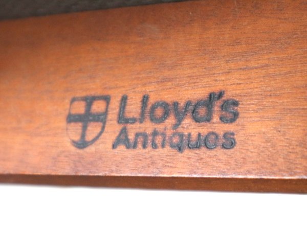 ロイズアンティークス Lloyd's Antiques リボルビングチェア ハイバック ダイニングチェア デスクチェア チーク材 回転式 ファブリック 英国 B ◎