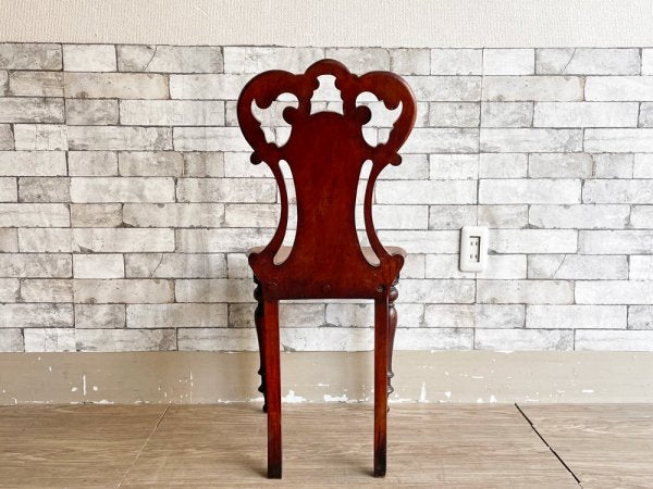 UKアンティーク Antique マホガニー材 ホールチェア サロンチェア ヴィクトリアン様式 英国家具 A ●