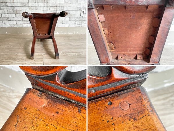 UKアンティーク Antique マホガニー材 ホールチェア サロンチェア ヴィクトリアン様式 英国家具 A ●