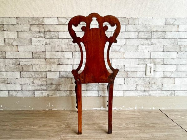 UKアンティーク Antique マホガニー材 ホールチェア サロンチェア ヴィクトリアン様式 英国家具 B ●