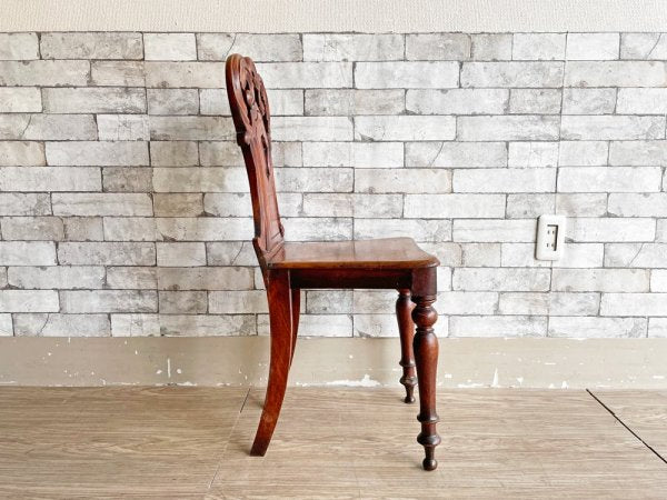 UKアンティーク Antique マホガニー材 ホールチェア サロンチェア ヴィクトリアン様式 英国家具 B ●