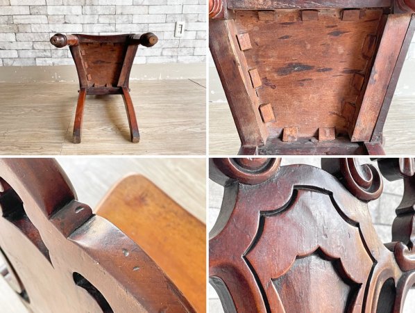 UKアンティーク Antique マホガニー材 ホールチェア サロンチェア ヴィクトリアン様式 英国家具 B ●
