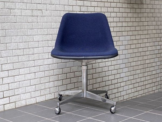 ヒル Hille エアボーン AIRBORNE シェルチェア Polyside chair ロビンデイ Robin Day キャスターチェア ネイビー ミッドセンチュリー UK Vintage ■