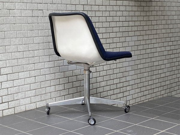 ヒル Hille エアボーン AIRBORNE シェルチェア Polyside chair ロビンデイ Robin Day キャスターチェア ネイビー ミッドセンチュリー UK Vintage ■