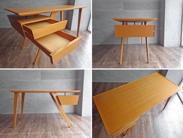 ミッドセンチュリーデザイン オーク材 デスク 片袖  W125cm♪