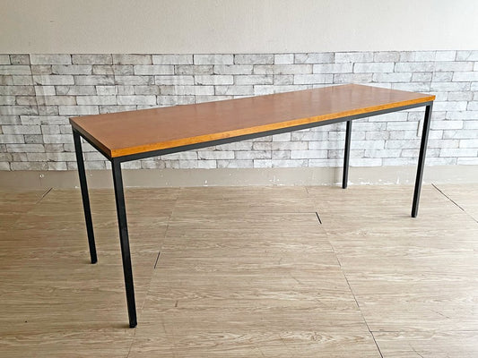 パシフィックファニチャーサービス PACIFIC FURNITURE SERVICE ワークテーブル カバ材 × スチールフレーム W180cm 作業台 デスク 長机 インダストリアル 廃番 希少 ●