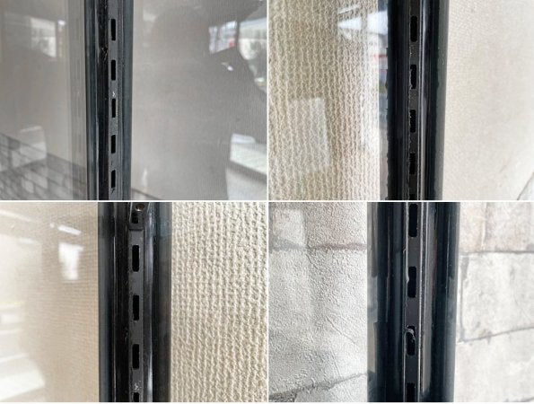 ビンテージスタイル Vintage Style ガラスキャビネット ショーケース アイアンフレーム H170cm 棚板3枚 可動式 店舗什器 インダストリアル 工業系 ●
