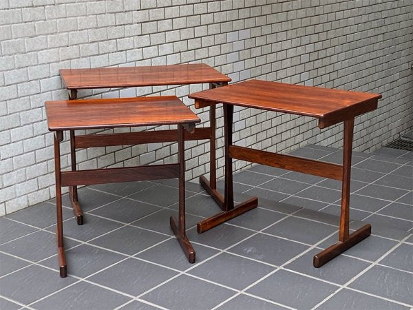 北欧ビンテージ Scandinavian Vintage ローズウッド ネストテーブル Nesting Tables サイドテーブル センターテーブル ■