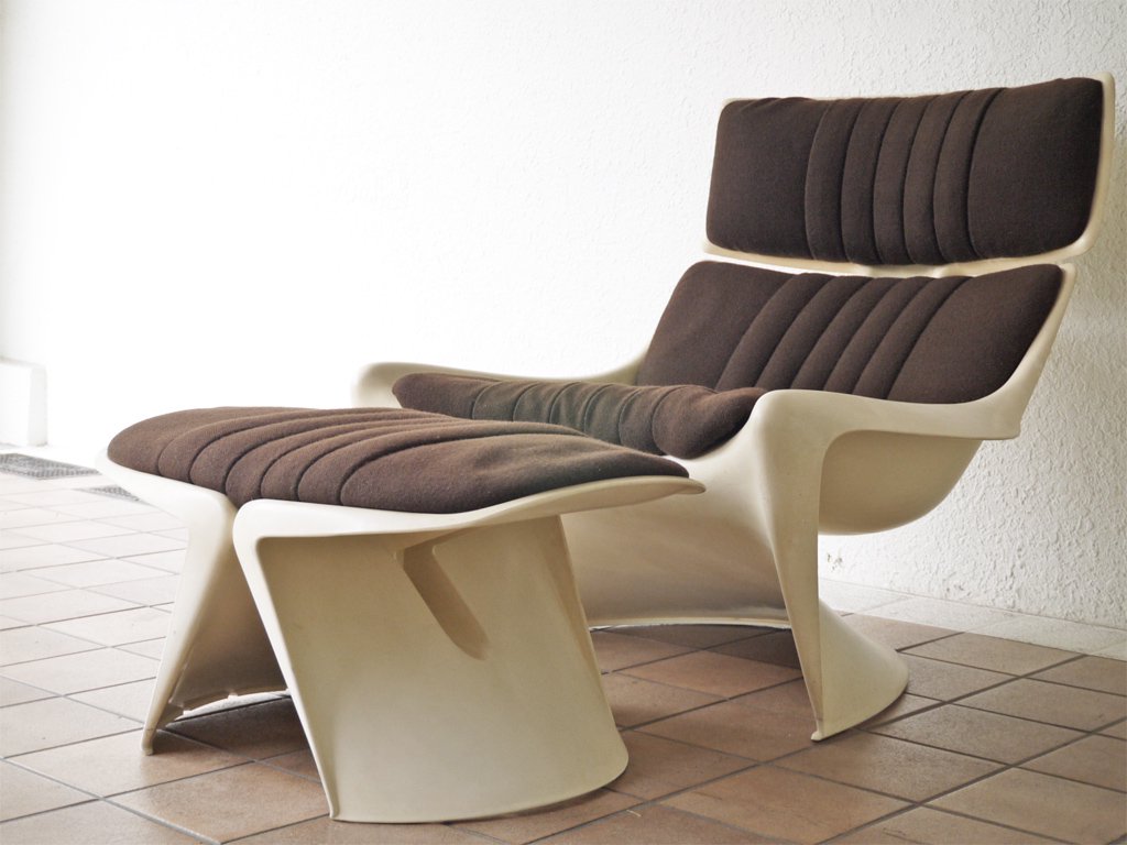 カド CADO メテオ ラウンジチェア Meteor Lounge Chair オットマン付 1960's ビンテージ スティーン・オステルゴー スペースエイジ 希少品 ◇