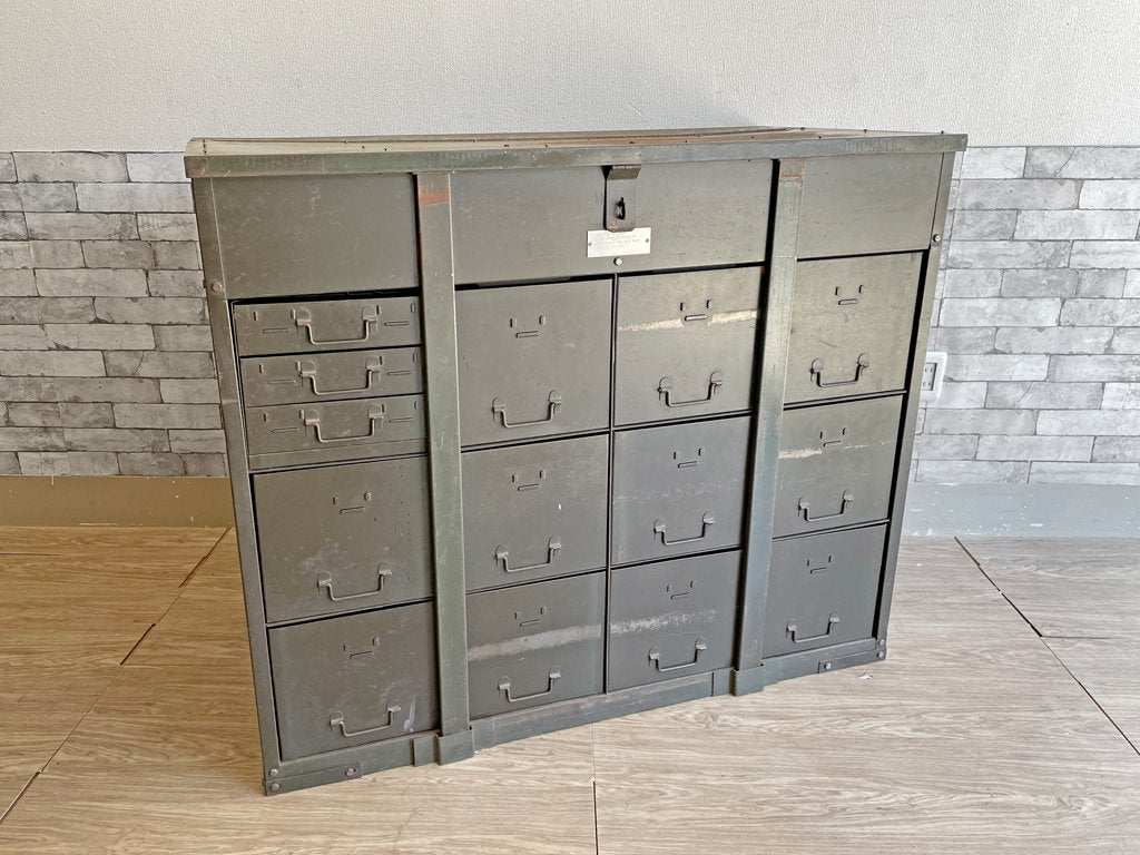 Dehler MFG スチール ストレージキャビネット ドロワーチェスト 抽斗14杯 インダストリアル 工業系 USビンテージ US Vintage ●