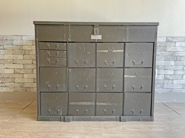 Dehler MFG スチール ストレージキャビネット ドロワーチェスト 抽斗14杯 インダストリアル 工業系 USビンテージ US Vintage ●