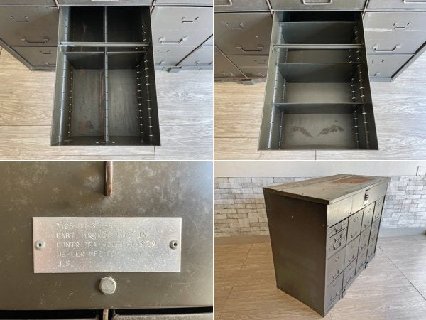Dehler MFG スチール ストレージキャビネット ドロワーチェスト 抽斗14杯 インダストリアル 工業系 USビンテージ US Vintage ●