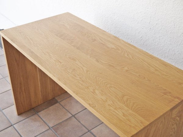 無印良品 MUJI オーク無垢材 コの字 デスク W110cm 配線トレー付き ナチュラル シンプルデザイン 廃番品 ◇