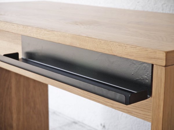 無印良品 MUJI オーク無垢材 コの字 デスク W110cm 配線トレー付き ナチュラル シンプルデザイン 廃番品 ◇