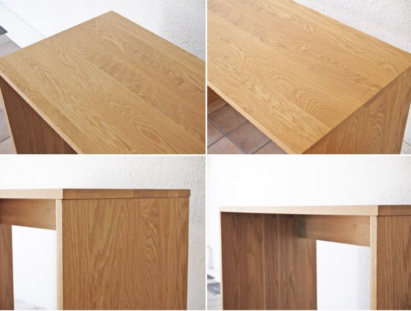 無印良品 MUJI オーク無垢材 コの字 デスク W110cm 配線トレー付き ナチュラル シンプルデザイン 廃番品 ◇