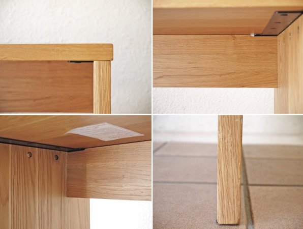 無印良品 MUJI オーク無垢材 コの字 デスク W110cm 配線トレー付き ナチュラル シンプルデザイン 廃番品 ◇