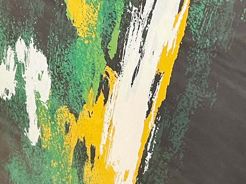 平体文枝 FUMIE HIRATAI リトグラフ シルクスクリーン プリント 86/100 サイン入り 抽象画 額装品 ●