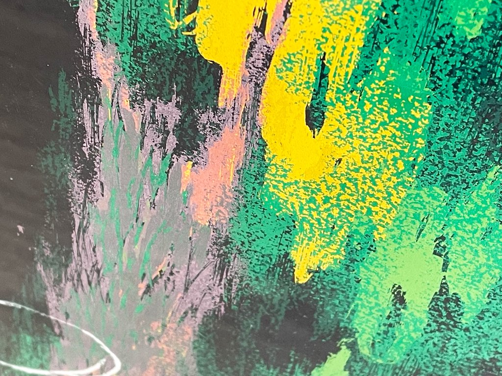 平体文枝 FUMIE HIRATAI リトグラフ シルクスクリーン プリント 86/100 サイン入り 抽象画 額装品 ●