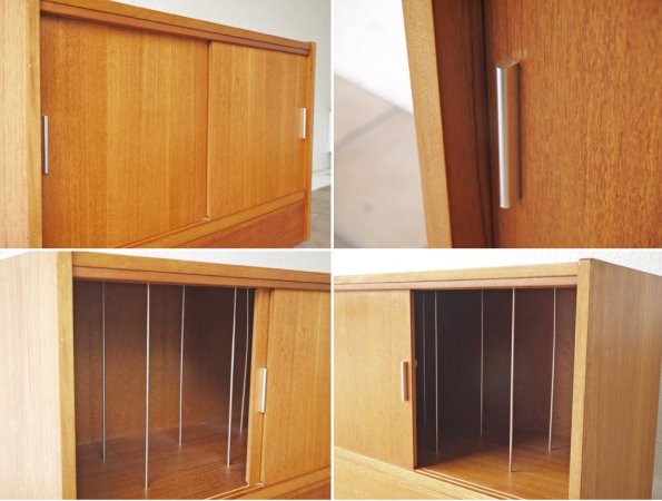 ハーバート E. ギブス ファニチャー HERBERT E. GIBBS FURNITURE 英国 1970's ビンテージ チーク材 レコードラック キャビネット キャスター 希少品 ◇