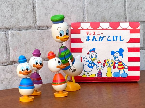 ウォルトディズニープロダクションズ Walt Disney Productions ディズニーまんがこけし 8箱26体 民芸 ジャパンビンテージ 60's ■