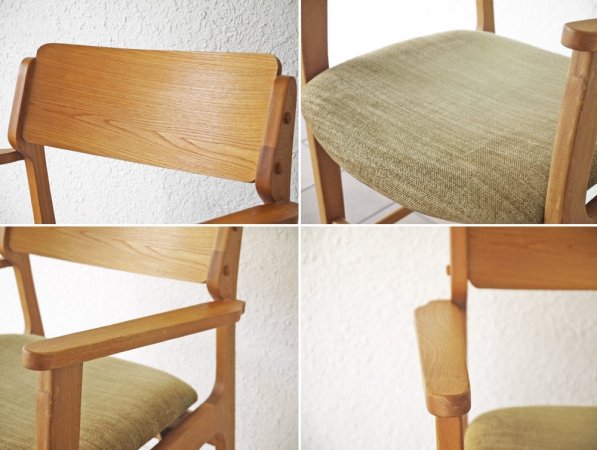 モモナチュラル Momo Natural マーレ アームチェア MARE ARM CHAIR アルダー材 ファブリック リーフグリーン 定価￥23,000- B ◇