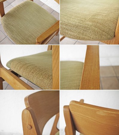 モモナチュラル Momo Natural マーレ アームチェア MARE ARM CHAIR アルダー材 ファブリック リーフグリーン 定価￥23,000- B ◇