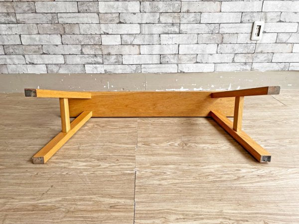 無印良品 MUJI オーク無垢材 ベンチ 大サイズ W100cm ディスプレイ台 ナチュラル ●