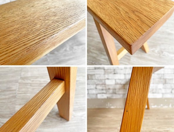 無印良品 MUJI オーク無垢材 ベンチ 大サイズ W100cm ディスプレイ台 ナチュラル ●