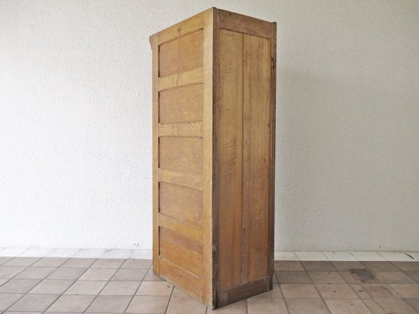 ベルギーヴィンテージ Belgian Vintage オーク材 ファイリングキャビネット 4段 フルーオープン仕様 希少品 店舗什器 ◇