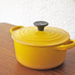 ルクルーゼ LE CREUSET ココットロンド 両手鍋 16cm アイアン ホーロー ディジョンイエロー 廃番カラー フランス ◇