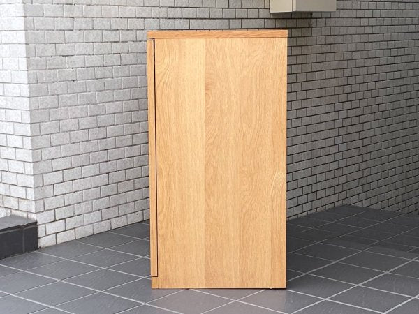 無印良品 MUJI 木製ガラスキャビネット 食器棚 カップボード オーク材 ナチュラル ■