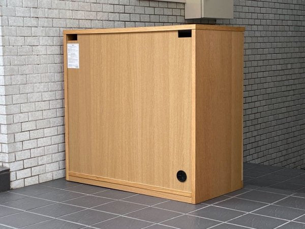無印良品 MUJI 木製ガラスキャビネット 食器棚 カップボード オーク材 ナチュラル ■