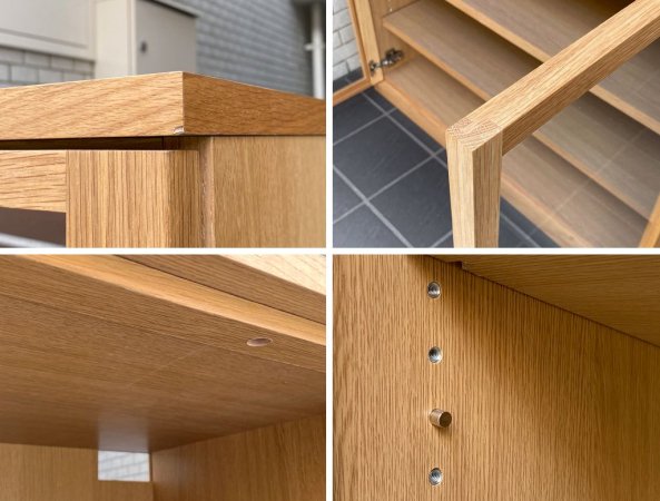 無印良品 MUJI 木製ガラスキャビネット 食器棚 カップボード オーク材 ナチュラル ■