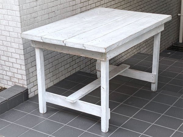 温故知新 スキップ ア ビート ガーデン Skip a Beat Garden 木製 デスク テーブル シャビーシック ホワイトペイント ■
