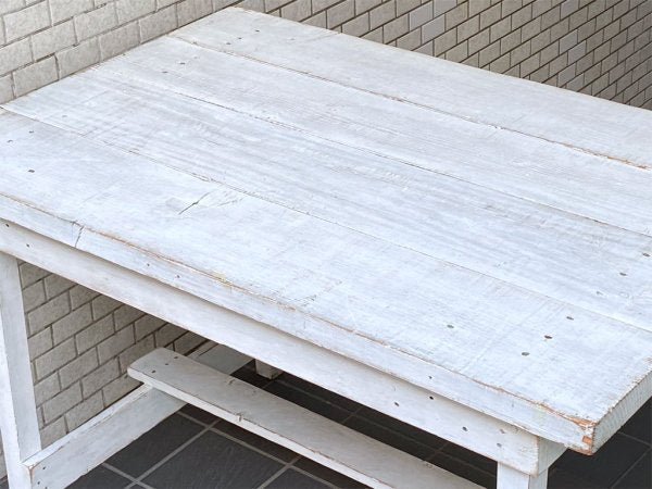 温故知新 スキップ ア ビート ガーデン Skip a Beat Garden 木製 デスク テーブル シャビーシック ホワイトペイント ■
