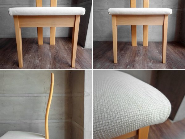 モダンデザイン Modern Design ダイニングチェア 2脚セット ハイバック ファブリック ビーチ材 ナチュラル ♪