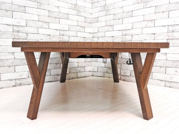 日美 NICHIBI ルード RUDE ? こたつ ローテーブル W120cm オーク材 ウイスキーブラウン ビンテージスタイル 参考定価6.9万円 ●