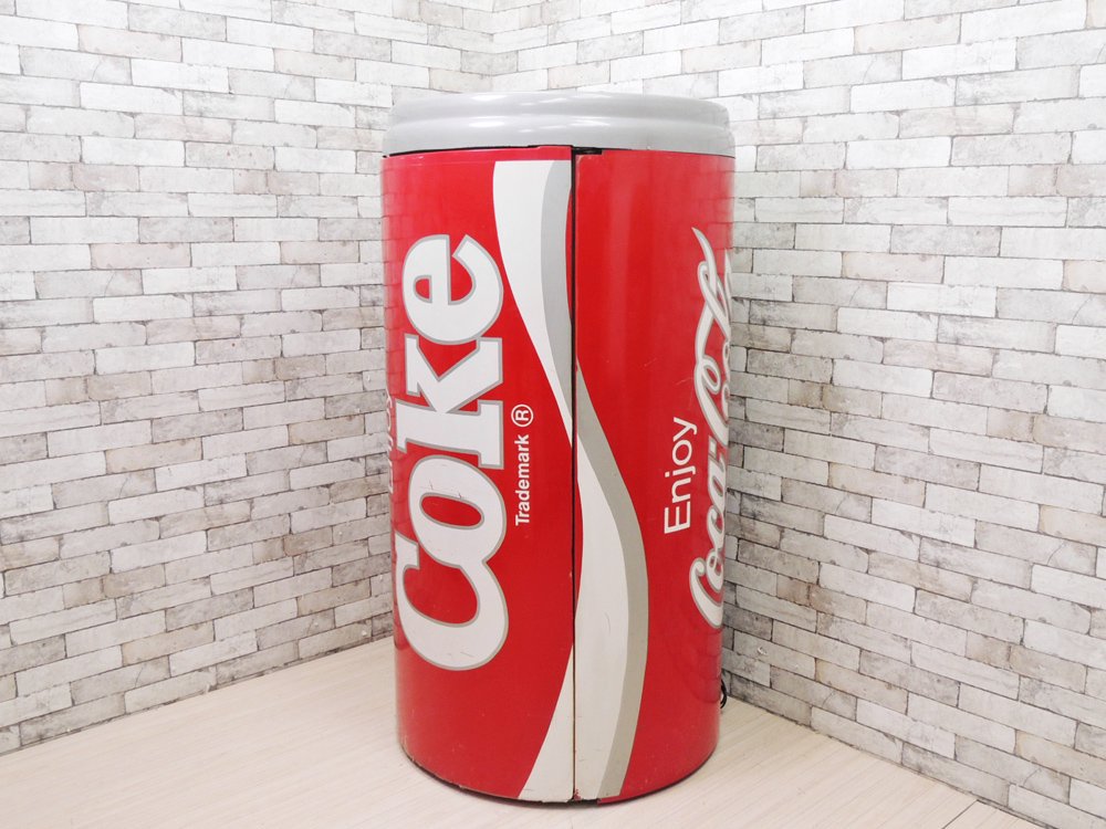 コカ・コーラ Coca Cola 特大 冷蔵庫 オブジェ 店舗什器 ジャンク品 アメリカ製 缶型 希少 USビンテージ ●