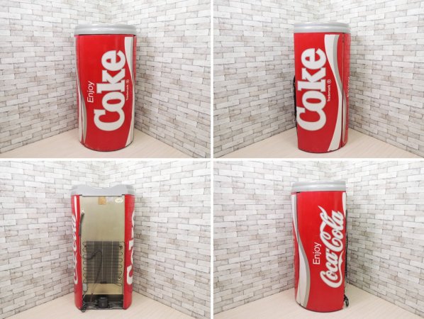 コカ・コーラ Coca Cola 特大 冷蔵庫 オブジェ 店舗什器 ジャンク品 アメリカ製 缶型 希少 USビンテージ ●