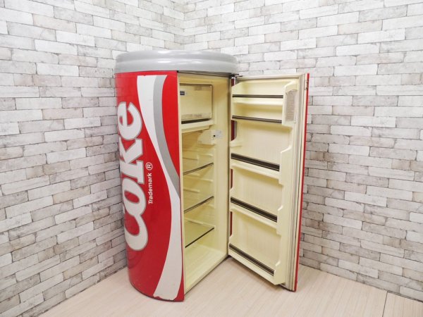 コカ・コーラ Coca Cola 特大 冷蔵庫 オブジェ 店舗什器 ジャンク品 アメリカ製 缶型 希少 USビンテージ ●